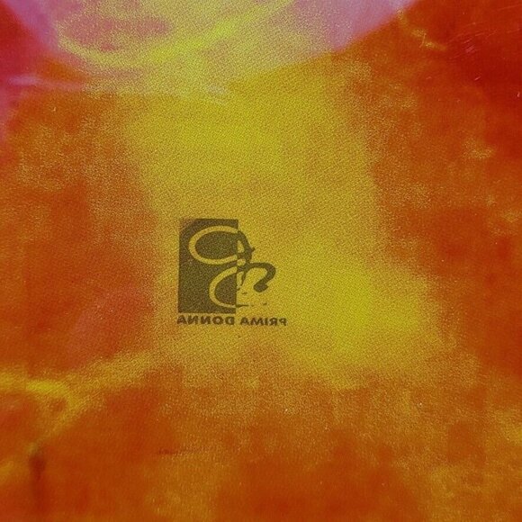 Prima Donna Glass Serving Platter 12" Square Reverse Painted Tomato New - Picture 6 of 7